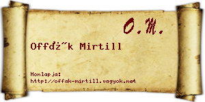 Offák Mirtill névjegykártya